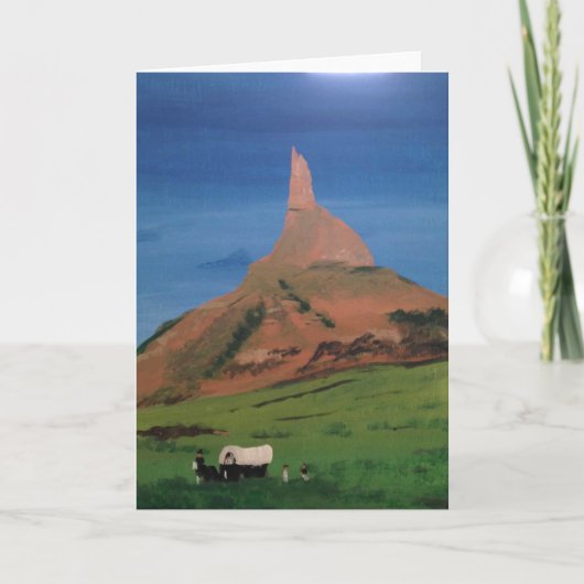 Carte de voeux blanche Chimney Rock Nebraska (Devant)