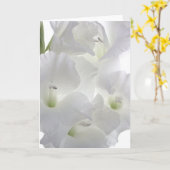 Carte de voeux blanche de Gladiola (Fleur jaune)