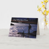 Carte de voeux blanche de pêche à la volée (Fleur jaune)