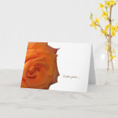 Carte de voeux blanche du Rose orange "Love You" (Fleur jaune)