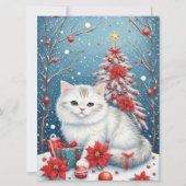 Carte de voeux blanche en chat (Devant)