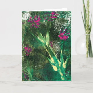 Carte de voeux blanche Fleurs roses