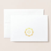 Carte de voeux blanche Gold Foil Wings (Derrière avec enveloppe)
