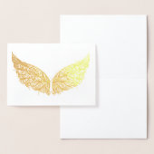 Carte de voeux blanche Gold Foil Wings (Affichage)