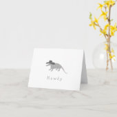 Carte de voeux blanche Howdy Texas Armadillo (Fleur jaune)