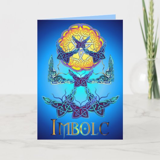 Carte de voeux blanche Imbolc Papillons (Devant)