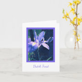 Carte de voeux blanche Iris (Fleur jaune)