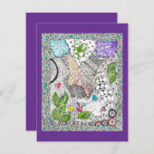 Carte de voeux blanche mains sur coeur (Devant / Derrière)