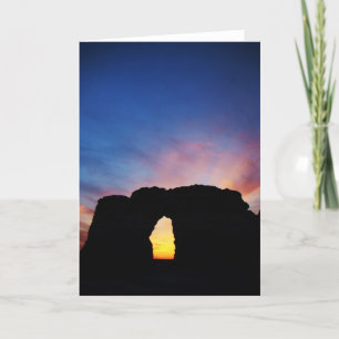 Carte de voeux blanche Monument Rocks Sunset