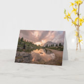 Carte de voeux blanche Mountain Pond (Fleur jaune)