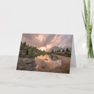 Carte de voeux blanche Mountain Pond