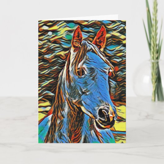 Carte de voeux blanche Mystic Horse (Devant)