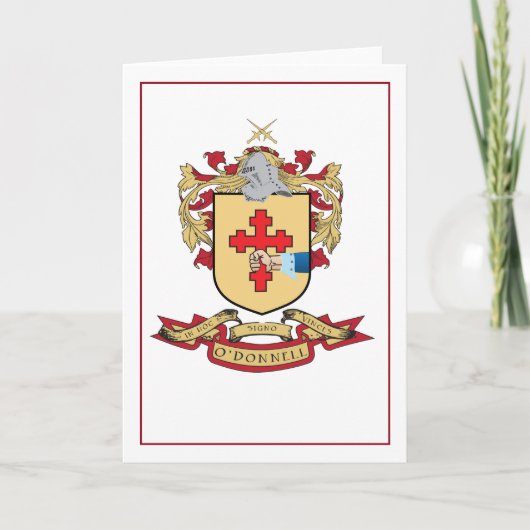 Carte de voeux blanche O'Donnell Family Crest 5x7 (Devant)