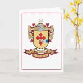 Carte de voeux blanche O'Donnell Family Crest 5x7 (Fleur jaune)