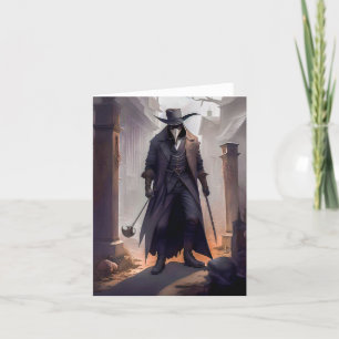Carte de voeux blanche "Plague Doctor"