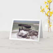Carte de voeux blanche pliée du pêcheur (Fleur jaune)