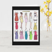 Carte de voeux blanche poupée en papier pour fille (Fleur jaune)