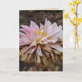 Carte de voeux blanche pour Dahlia Fall (Fleur jaune)