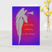 Carte de voeux blanche pour la corne de soufflage  (Fleur jaune)