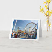 Carte de voeux blanche pour le parc d'attractions  (Fleur jaune)