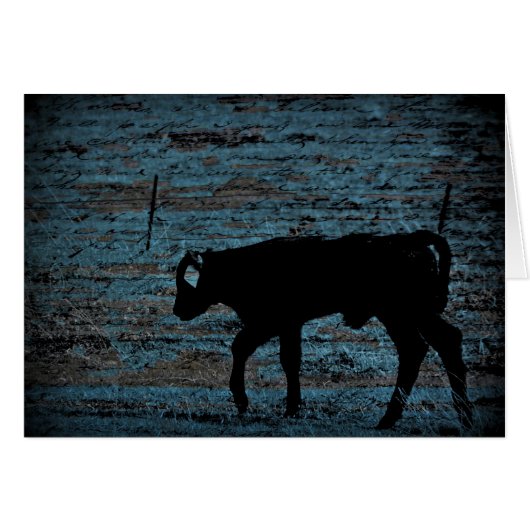 Carte de voeux blanche pour le veau (Devant horizontal)