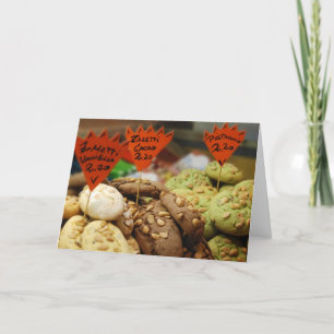 Carte de voeux blanche pour les cookies italiens