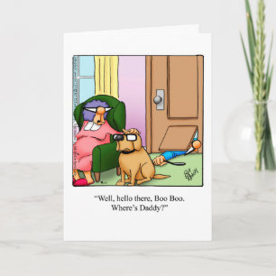 Carte de voeux blanche pour l'humour du chien