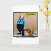 Carte de voeux blanche pour l'humour du chien (Fleur jaune)