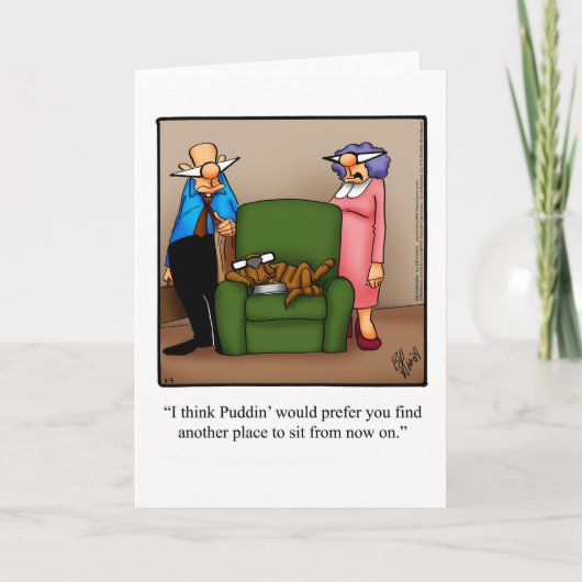 Carte de voeux blanche pour l'humour du chien (Devant)