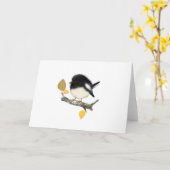 Carte de voeux blanche pour l'oiseau Tomtit (Fleur jaune)