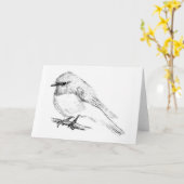 Carte de voeux blanche Robin Rose (Fleur jaune)