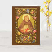 Carte de voeux blanche St Dominic de Guzman (PM 02 (Fleur jaune)