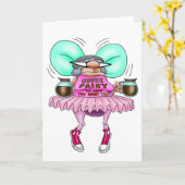 Carte de voeux Blank Fairy Coffee Funny (Fleur jaune)