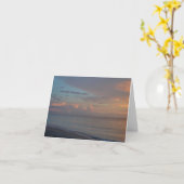 Carte de voeux Blank Inside, Beach Sunset (Fleur jaune)