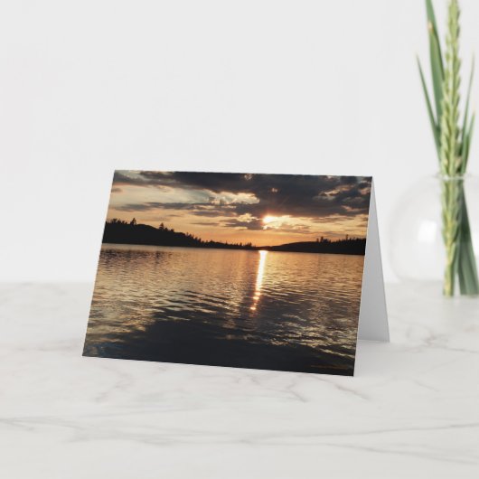 Carte de voeux Blank Inside Sunset at Lake (Devant)