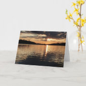 Carte de voeux Blank Inside Sunset at Lake (Fleur jaune)