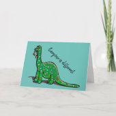 Carte de voeux bleu Cute Dinosaur Aqua (Devant)
