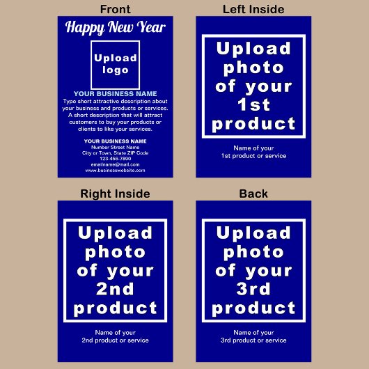 Carte de voeux Bleu du Nouvel An