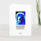 Carte de voeux bleu Lion Head (Dos)
