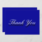 Carte de voeux bleu Merci blanc (Devant / Derrière)