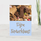 Carte de vœux bleu Saint-Nicolas avec bonbons (Devant)
