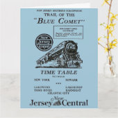 Carte de voeux bleue centrale de train de comète (Fleur jaune)