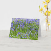 Carte de voeux bleue de Bells (Fleur jaune)