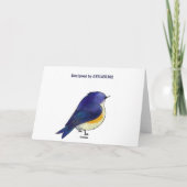 Carte de voeux bleue de birdie (personnalisable) (Dos)