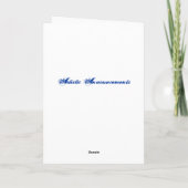 Carte de voeux bleue de blanc de capot (Dos)