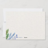 Carte de vœux bleue de la période des fêtes (Dos)