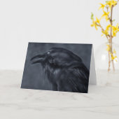 Carte de voeux bleue de Raven (Fleur jaune)