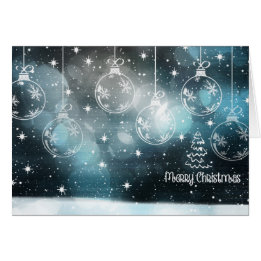 Carte de voeux Blue Black Christmas Ornamentes