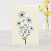 Carte de vœux Blue Blossom (Fleur jaune)