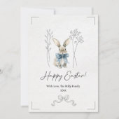 Carte de voeux Blue Easter Bunny (Devant)